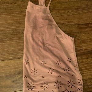 Blush velvet tank top